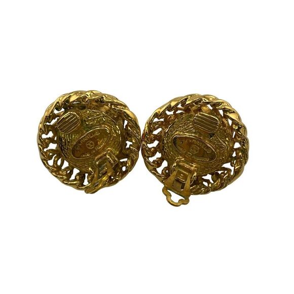 Pre Loved Chanel Pearl Clipon Earrings Gold Chain Design Women - Picture 6 of 8